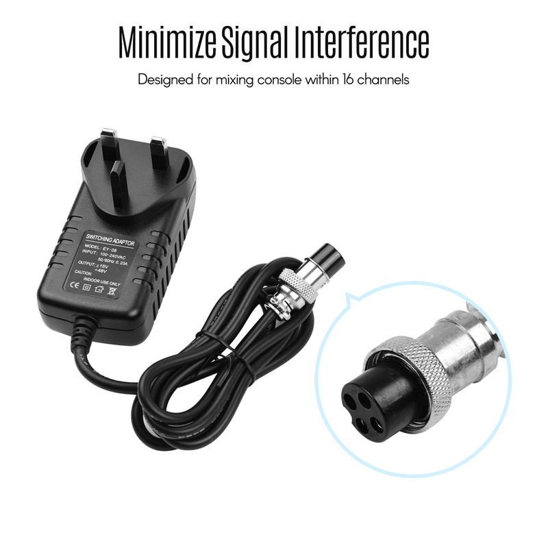 Mixing Console Mixer Power Supply AC Adapter 15V 230mA Universal