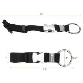 sourcing map Luggage Straps Jacket Clips Strap Nylon Adjustable Suitcase Belt Baggage Backpack Connector Travel Accessories with Metal Buckle for Extra Bags Travel Attachment, Black