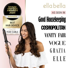 ELLA BELLA® Curling Iron 1 Inch • Professional Hair Curler • Curling Wand • Ceramic Curling Irons • Transform Your Look in Seconds • Suitable for All Hair Types • Say Goodbye to Heat Damage