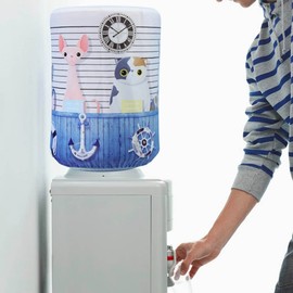 2 Pack Water Dispenser Barrel Covers Reusable Furniture Standard Cover High Stretchy Fabric Water Dispenser Bucket Dust Proof Cover for 5 Gallon Water Cooler(Marine Animals+Dogs)