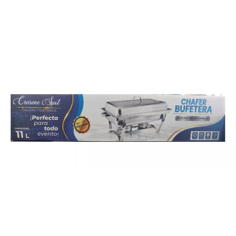 CUISINE Bufetera Chafer De Acero Inoxidable Para Chef 11 Litros