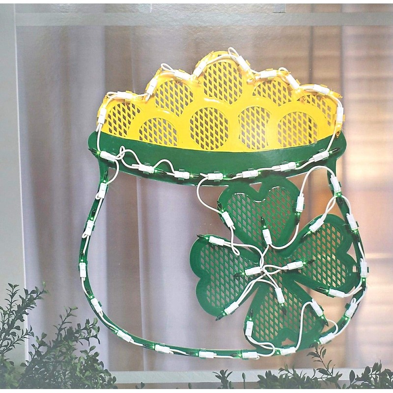 MUDHEN Impact Innovations St. Patrick's Day Lighted Window Decoration Pot