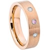 Rose Gold Pipe Cut Tungsten Carbide Unisex Wedding Band with