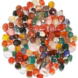 SOSMAR - 150 g Colourful Gemstones Tumbled Stones Set - Natural Agate Crystal Semi-Precious Stones Pebbles for Aquarium Flower Pot Treasure Hunting Jewellery Making Decorative Stones