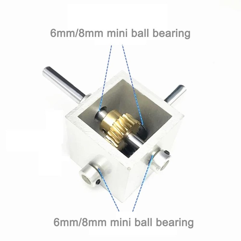 PGFUN 1:10 Right Angle Worm Gearbox 90° Angle Drive Steering