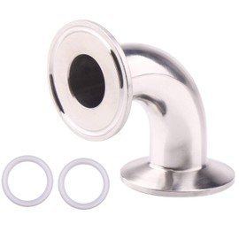 LOZOME 1" Tube OD Sanitary Ferrule Elbow 90 Degree Pipe Fitting with 2 Silicone Gaskets 304 Stainless Steel Tri Clamp 1.5 Inch