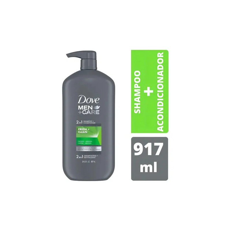 Shampoo 2 En1 Dove Men Care Acondicionador Fresh Clean 917ml