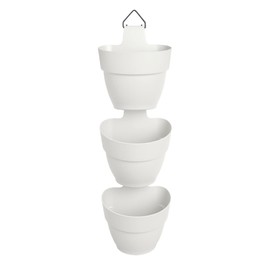 elho Vibia Campana Vertical Forest 21 - Vertical Gardening Flower Pot - Planter for Balcony & Walls - Ø 20.7 x H 29.7 cm - White/Silky White