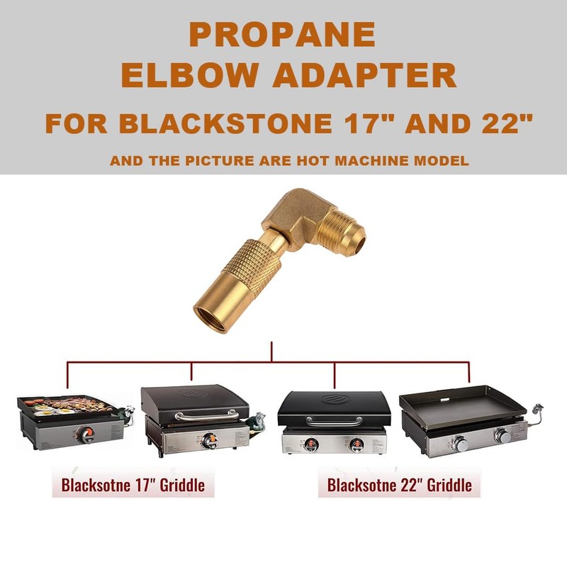 Propane Elbow Adapter for Blackstone 17" and 22", Brass 3/8"