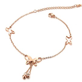 Kim Johanson women's stainless steel anklet, various models in silver with a strong lobster clasp, includes Jewellery pouch, Stainless Steel