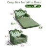 TinyPalsa Kids Couch, Convertible Sofa to Lounger Fold Out, Green