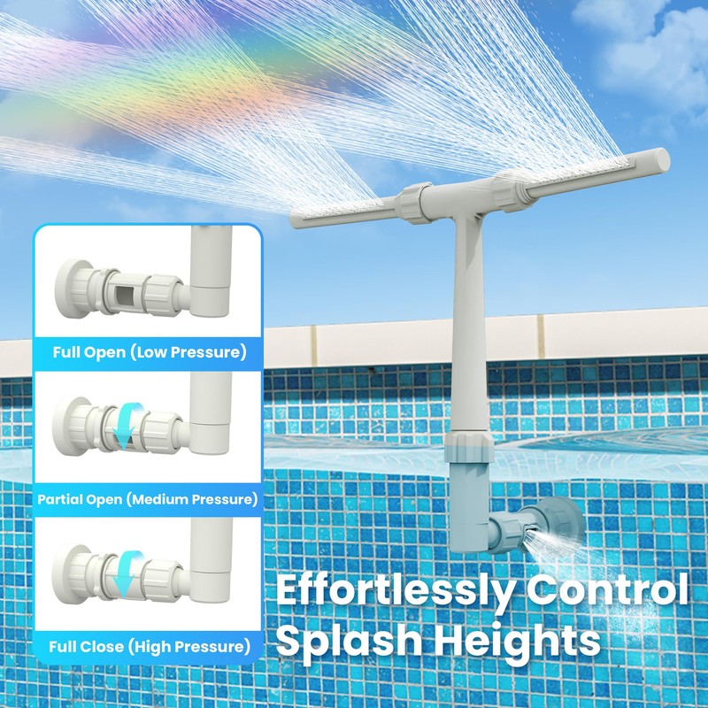 8-Spray Pool Fountain for Above & In-Ground Pools – Adjustable