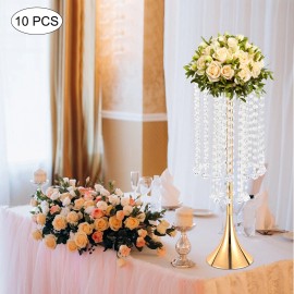 Unbranded 10Pcs Wedding Flower Stand Holder 55.6cm Tall Crystal Grand Centerpiece Stands