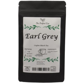 Earl Grey Black Loose Leaf Tea, Bergamot Oil, Resealable Pouch (100g) Ceylon Sri Lanka Leaves