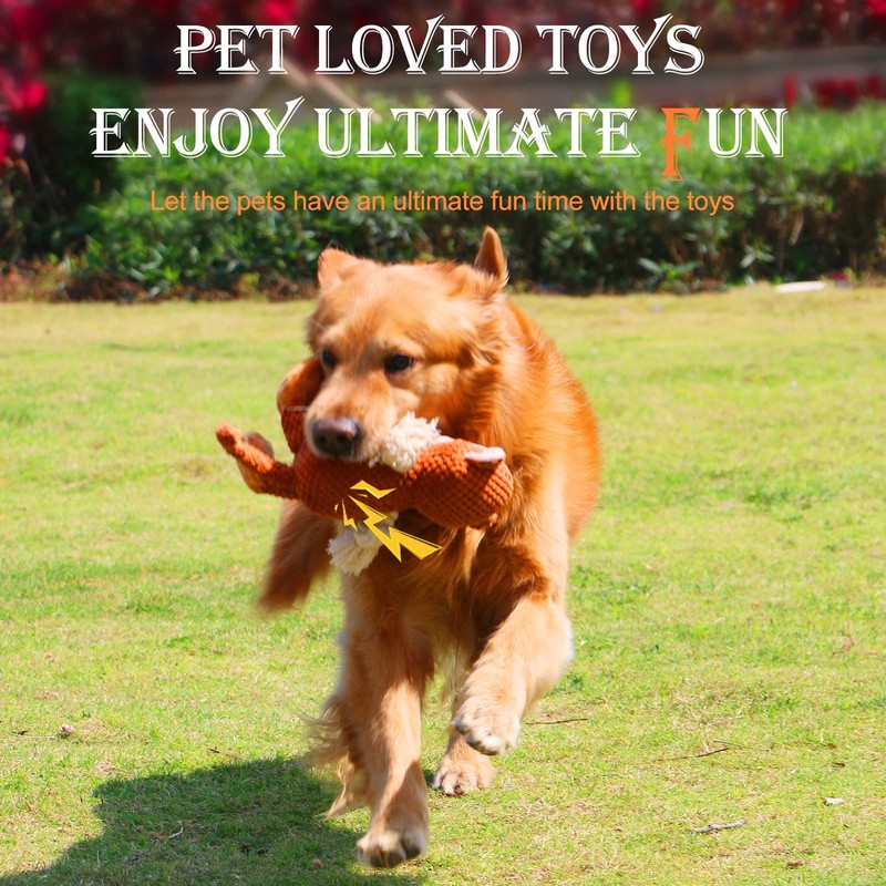 BAALSYEATKL Durable Squeaky Plush Stuffed Dog Toy Dogs - Monkey