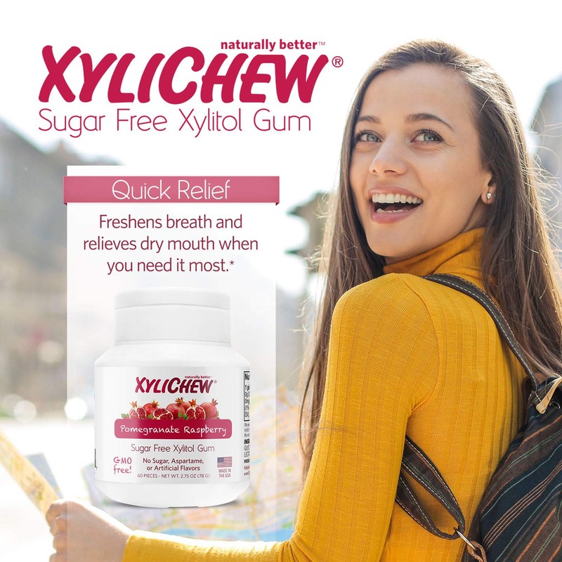Xylichew 100% Xylitol Chewing Gum - Non GMO, Non Aspartame,