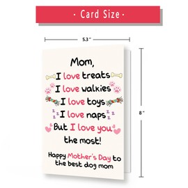 OJsensai Funny Dog Mom Mothers Day Gifts, Happy Mothers Day Cards for Best Dog Mom