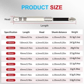 High Magnetic Screwdriver Drill Bit Set, New Anti Slip Magnetic Electric Screwdriver Set Alloy Steel for Impact Driver, Premium Universal Strong Magnetic Durability Screwdriver Drill Bit Set (9)