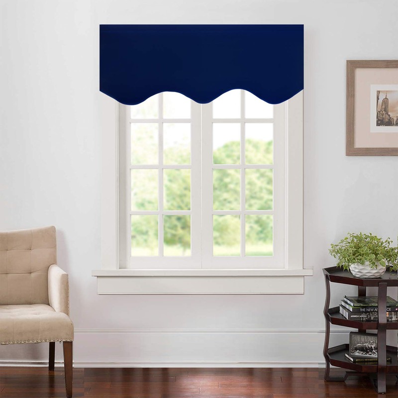 Aquazolax Window Scalloped Valances for Kitchen Blackout Decorative Scalloped Valance