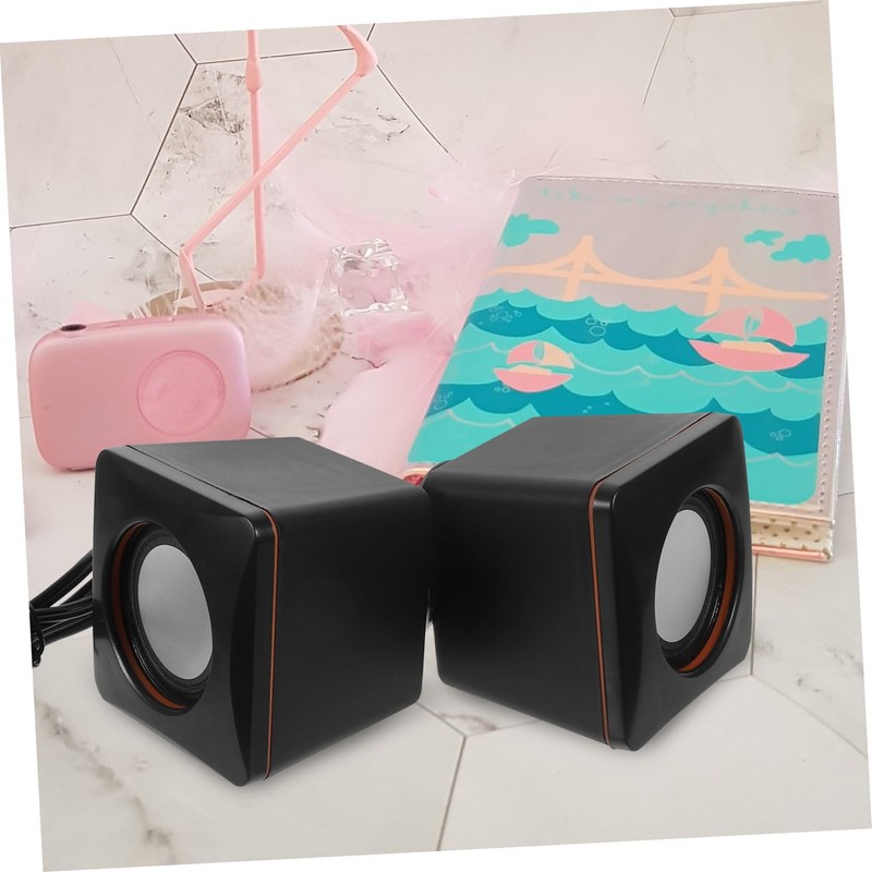Operitacx 1 Pair Portable Desktop Speakers with Strong Bass for