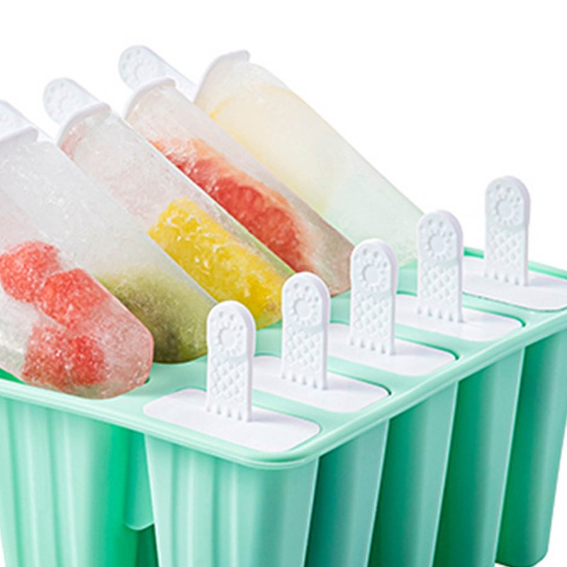 Ice Cream Mould 10 Grids Food Grade Silicone Non Stick