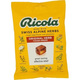 Ricola Original Swiss Herb Cough Suppressant Throat Drops, 21 Drops