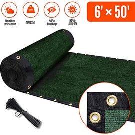 AofeiGa 180GSM 6ft x 50ft Fence Privacy Screen Heavy Duty Fence Cover Garden Wall Backyard Dark Green