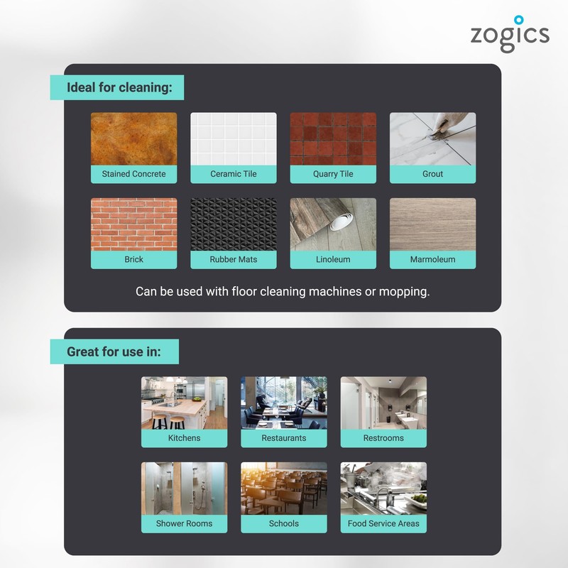 Zogics Enzyme Enriched Floor Cleaner & Deodorizer Concentrate, 128 oz