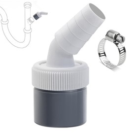 Dishwasher Washing Machine Drain Adapter 1 1/4 Inch Washing Machine Connection Adapter for Pipe Diameter 40 mm, Input Diameter 18-24 mm with Hose Clamp for Dishwasher Tumble Washing Machine