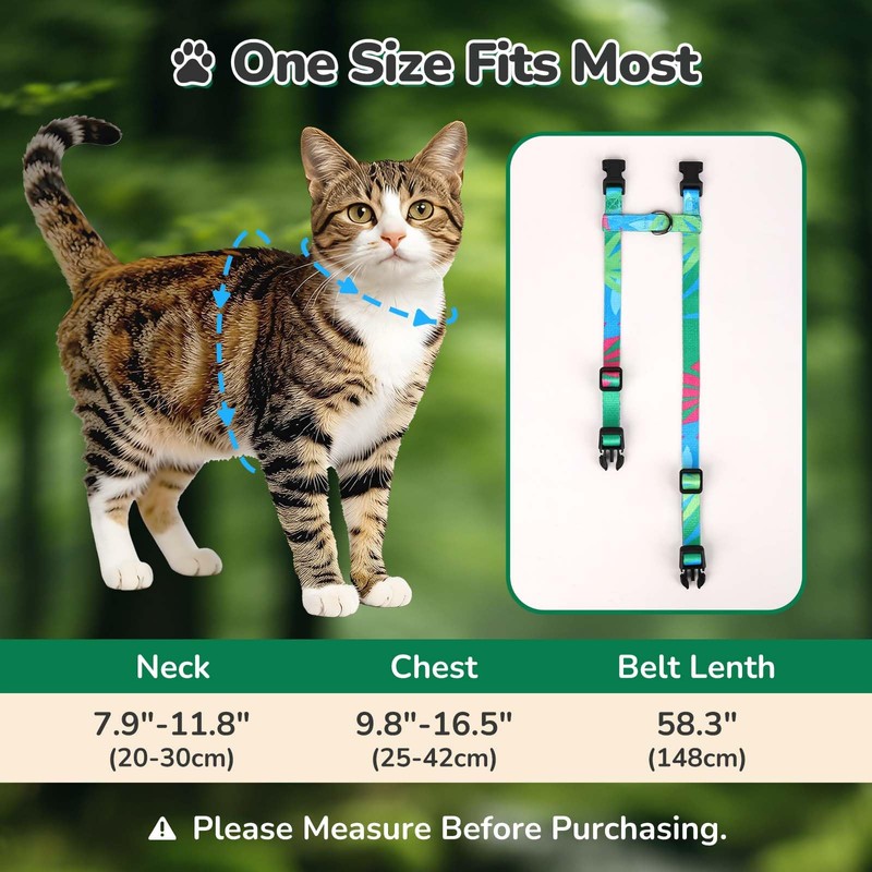 YooxArmor Adjustable Cat Harness and Leash Set, Escape Proof Kitten