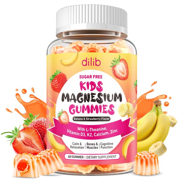 Magnesium Glycinate Gummies for Kids - with L-Theanine, Ashwagandha, Vitamin