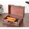 Vintiquewise(TM Old-Fashioned Small Suitcase/Decorative Box with Straps