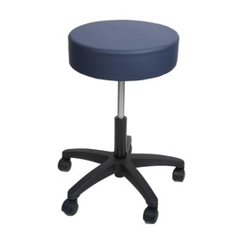 BodyMed Exam Stool – Rolling Stool for Dentists, Spas, & Healthcare Environments – Round Stool with 5 Casters – Adjustable Height from 18.5" to 25" – Easy to Assemble Stool with Wheels – Blue