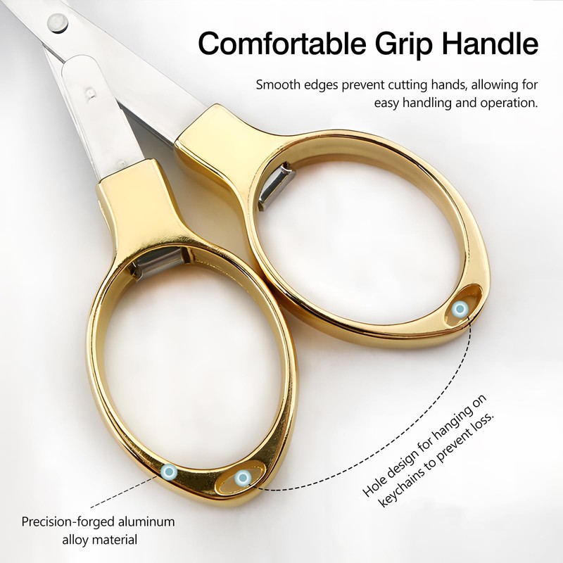 2 Pack Folding scissors,safe portable scissors,small scissors,mini scissors,tsa scissors，stainless steel