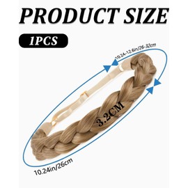 KGDUYC 1 x Women's Braided Headband Hair Band 3 Strands Synthetic Hair Costume Hair Band Braided Headband Hairpiece for Wedding Bavaria Oktoberfest Chestnut Brown