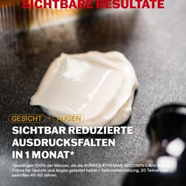 KORRES ATHENIAN GROOMING Anti-Aging Creme für Gesicht und Augen, reduziert feine Linien+Falten, mindert dunkle Augenringe+Schwellungen, straffend, vegan, Reisegröße, 20ml