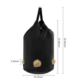 MJFSGYO 2 PCS Goat Hay Feeder,Slow Feed Hay Bags for Goats,Horses,Donkey,1680D Oxford Fabric Large Capacity Hay Feed Bags, Innovative Full-Circle Leather Holes Resist Biting Design (5 Holes)