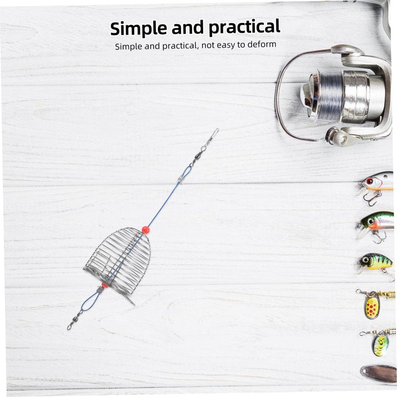 OHPHCALL 5pcs Stainless Steel Bait Cage Lure Trap for Freshwater