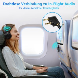 Bluetooth 5.3 Adapter Transmitter Flugzeug, SONRU 2 in 1 Bluetooth Sender Empfänger Bluetooth Sender Klinke AUX 3,5mm Bluetooth Transmitter Receiver für 2 Kopfhörer, Stereoanlage, Autoradio, TV