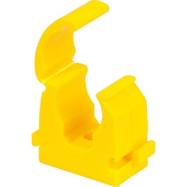 ROHANS Single 15mm HINGED Pipe Clips TS15 for PIPEWORK Black, White, Red, Yellow, Blue, Pack of 5, 10, 15, 20, 50, 100 (20, Yellow)