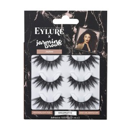 Eylure Jasmine Brown Jaybee, Multi Pack, Reusable, Adhesive Included, 3 Pairs, 0.07 Ounce