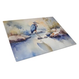 Caroline's Treasures DAC2850LCB Blue Heron Glass Cutting Board Large Decorative Tempered Glass Kitchen Cutting and Serving Board Large Size Chopping Board