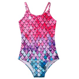 Xumplo Girls Swimsuits Kids One Piece Swimwear Toddler Mermaid Bathing Suit Beach Wear for Girl Age 6-7 Years