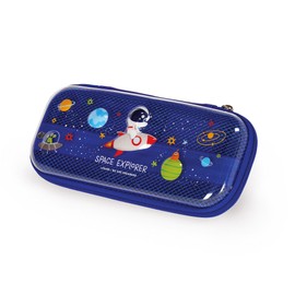 Legami - Wonderwow Pencil Case, Space Theme, 2 Compartments and Inner Pen Holder, Inner Compartment with Mesh Fabric, Zip Closure, 23 x 11 x 5 cm