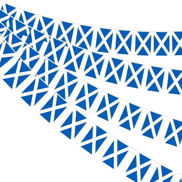 AhfuLife Scottish Flag Bunting 30pcs Flags for St. Andrew's Day,
