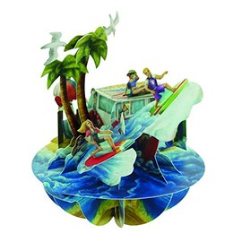 Santoro Pirouettes Beach and Surfing 3D Pop Up Card