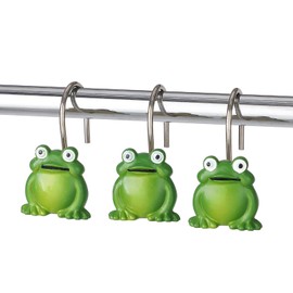 Twofishes Frog Style Shower Curtain Hooks S/12 Decorative Rust Proof Resin Shower Curtain Rings Pack of 12