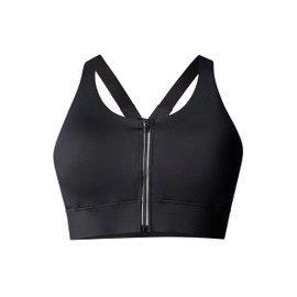 Dynamlux Women Zip Front High Impact Sports Bra for Fitness, Workout, and Training for Physical Wellness Black (US, Alpha, Small, Regular, Regular, Standard, Black)