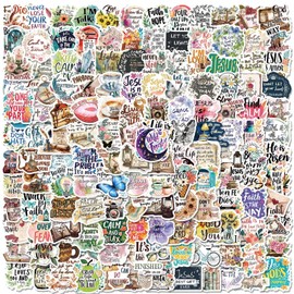 150PCS Retro Bible Verse Stickers,Inspirational Christian Stickers,Teens Boys and Girls Sticker Pack Vinyl Skateboard Guitar Door Laptop Luggage Car Bike Water Bottle Birthday Party Supplies Stickers