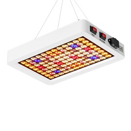 LED Full Spectrum Plant Panel Light 300W UV IR Indoor Growing Lamps AC110V Sunlike Veg/Bloom Modes Dimmable Planting Fill Lamp Red Blue Greenhouse Tent Growth Box Hydroponic Lighting with Hook US Plug